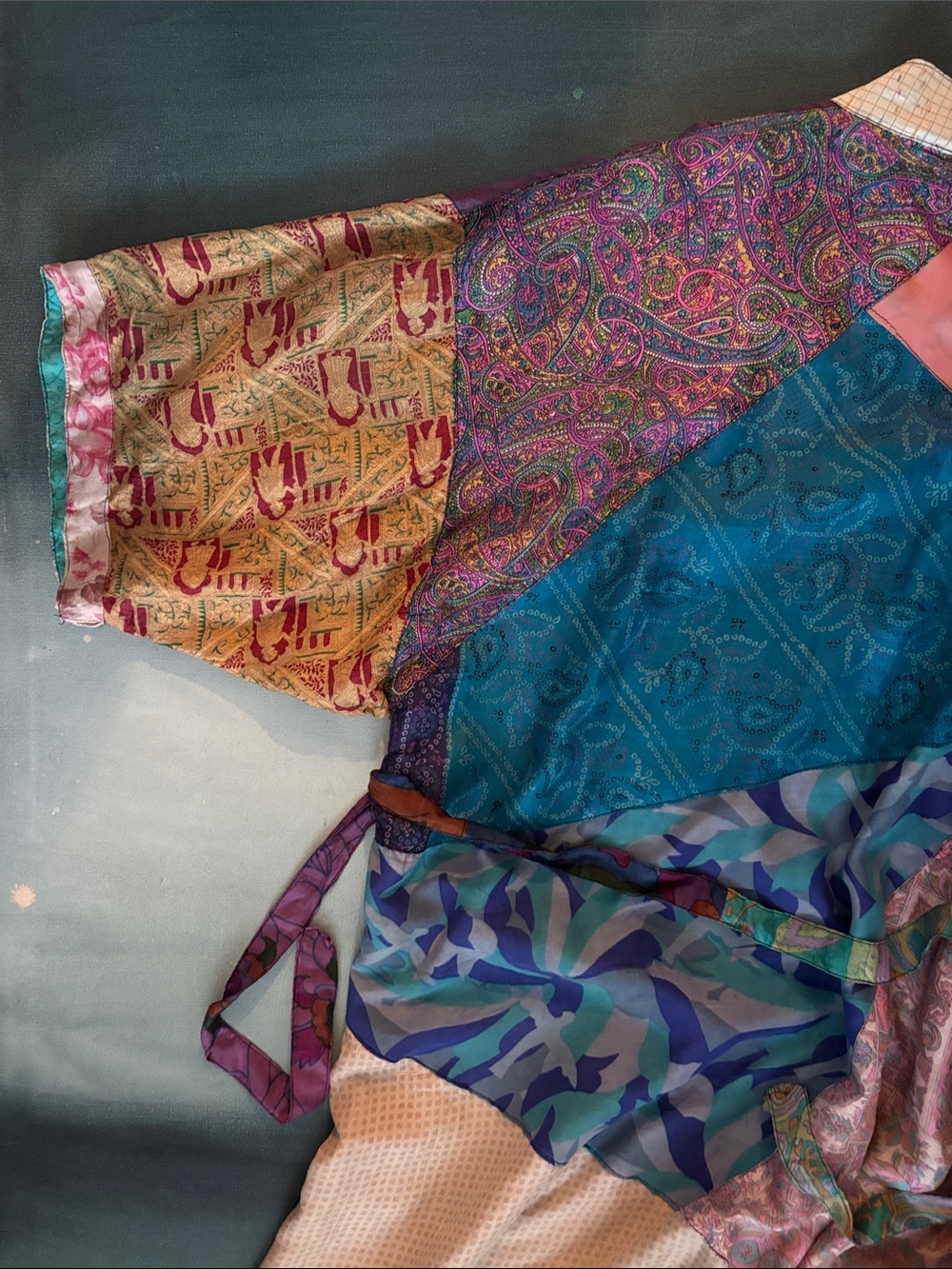 Sacred Threads Silk Robe Kimono - Picture 9 of 12